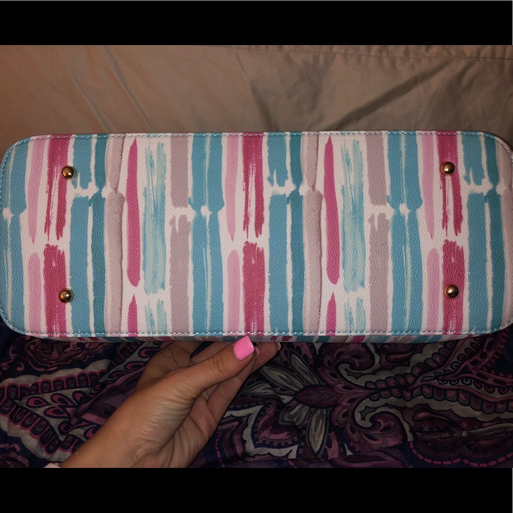 Crown & Ivy Striped Shoulder Bag NWT - Picture 2 of 5